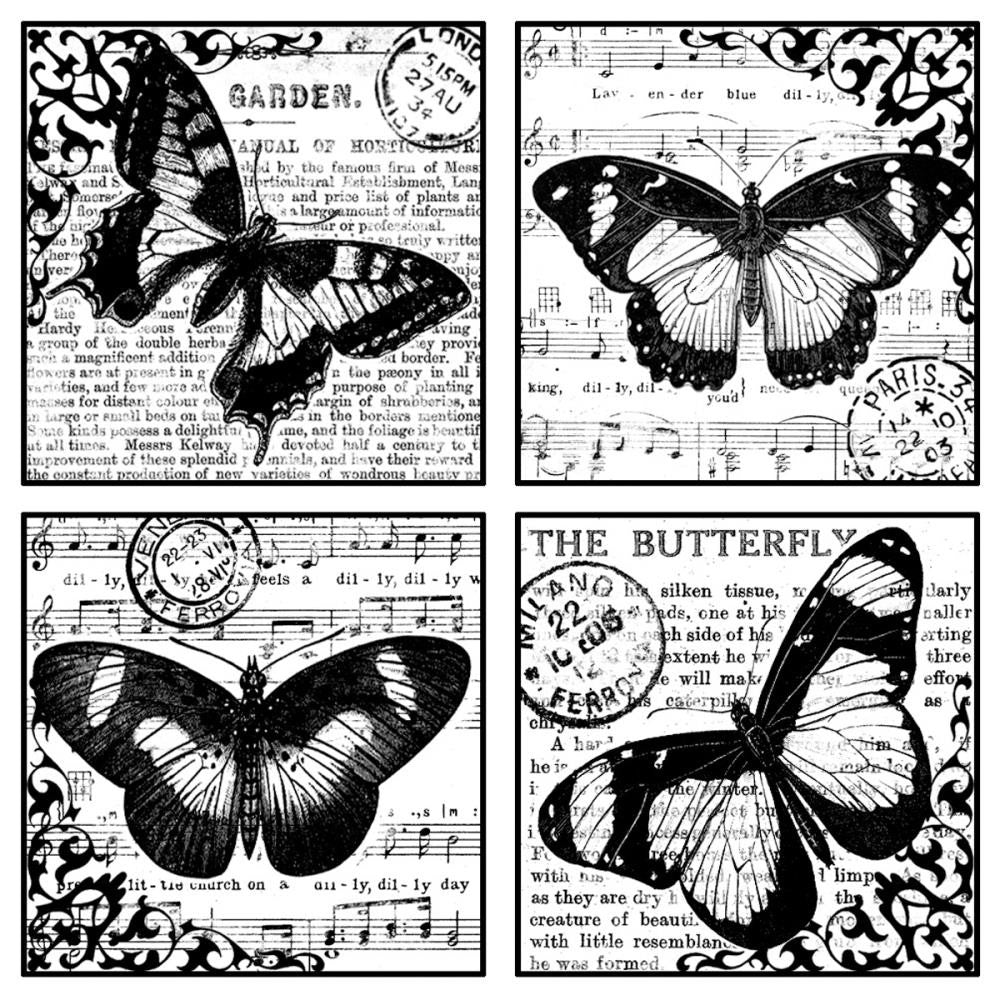 Four Beautiful  Butterflies Stamp