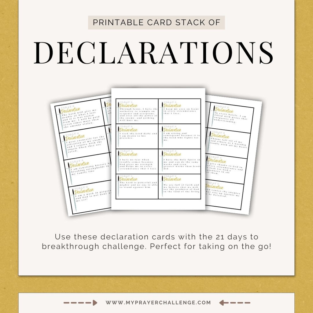 21 Days to Breakthrough Printable Declarations Cards