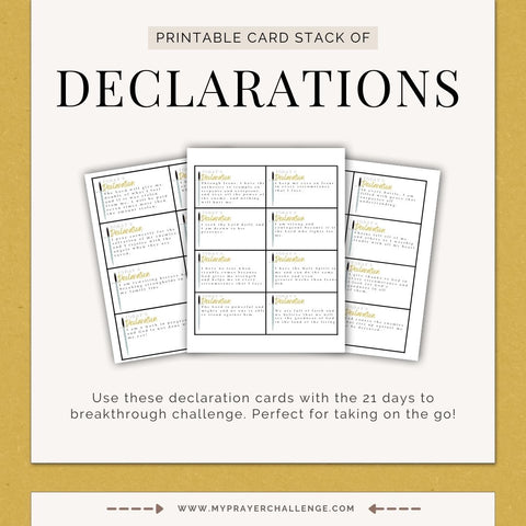 21 Days to Breakthrough Printable Declarations Cards
