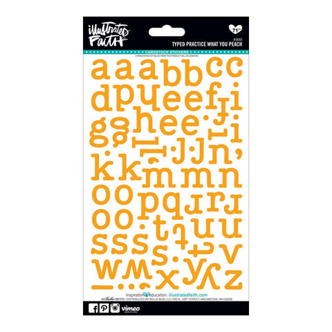 Illustrated Faith Practice What You Peach Letter Stickers